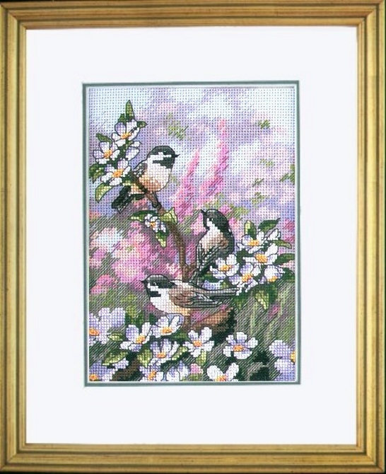 Dimensions ชุดปัก Chickadees in Spring
