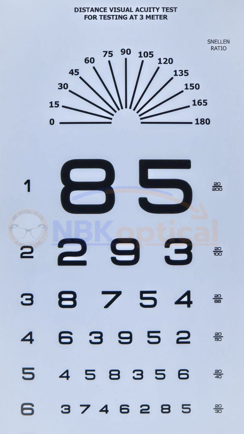 ป้ายวัดสายตามองไกล CB-031 แบบมีไฟLED ระยะ 3 เมตร พร้อมส่ง✅