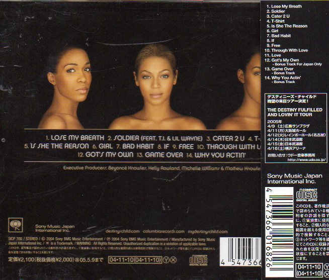 CD,Destiny's Child - Destiny Fulfilled(Japan)