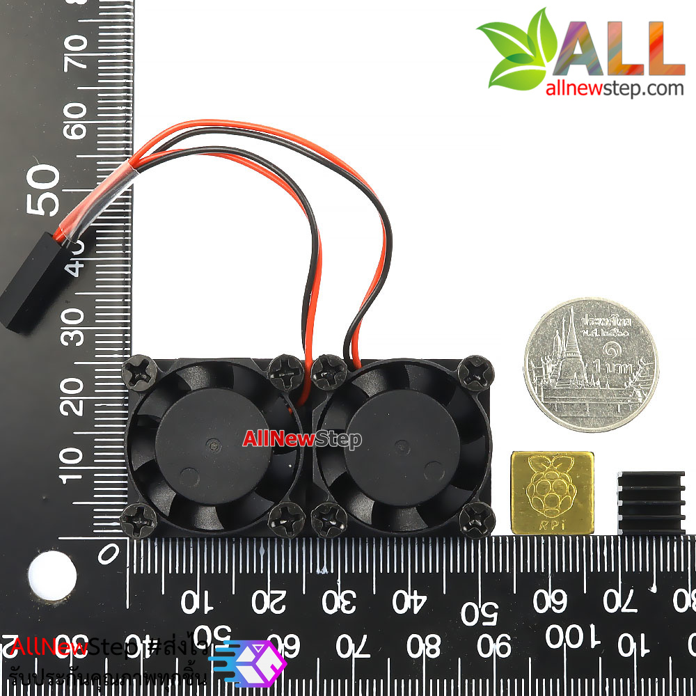 Raspberry Pi ชุดระบายความร้อนพร้อมพัดลมคู่ สำหรับ Raspberry Pi 3B+ 4B