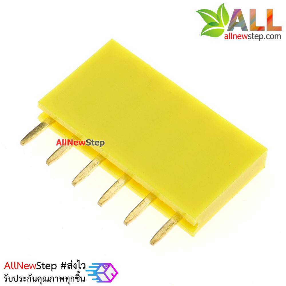 Pin header Female Header Single Row 2.54mm 6p Pin1x6 สีเหลือง