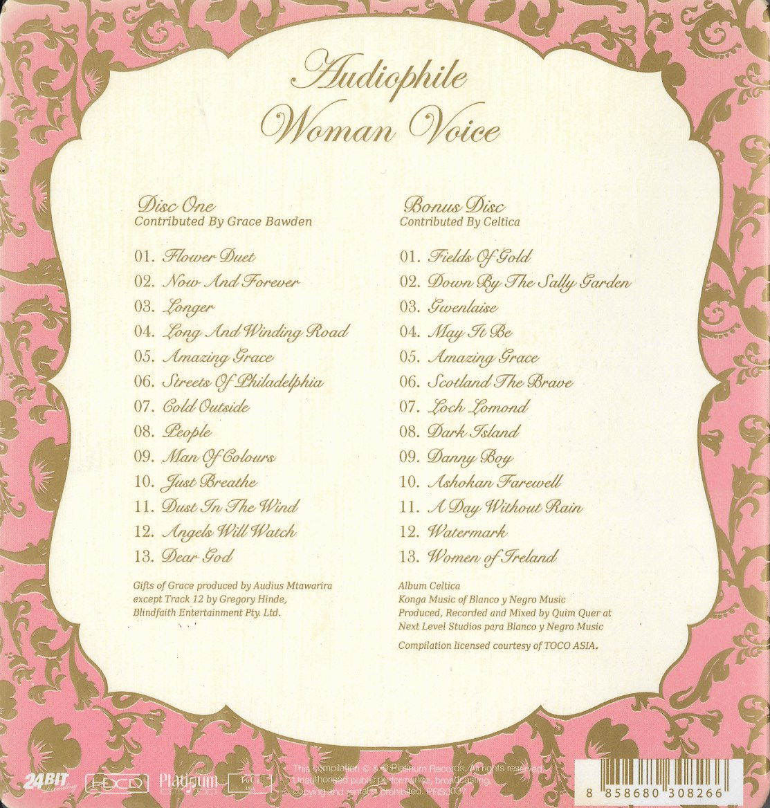 CD,Audiophile Woman Voice (HDCD)(24 bit 192khz Remastering)(Various Artists)