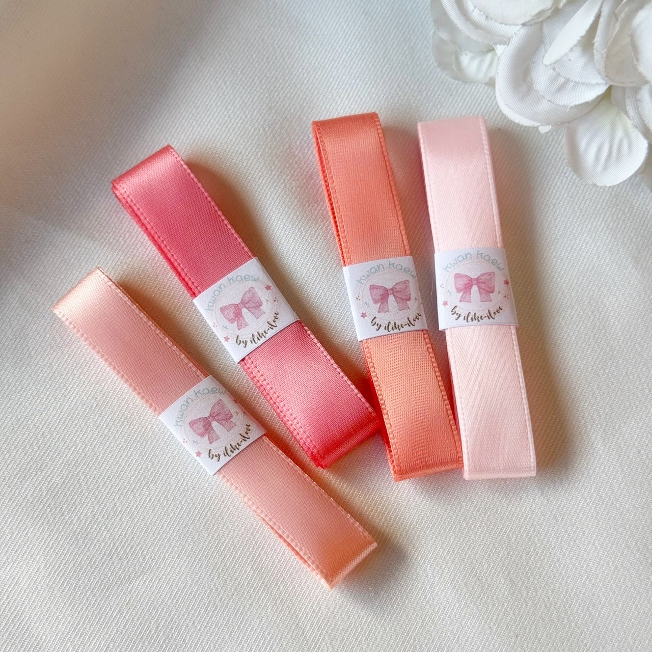 ริบบิ้นผ้าซาตินแบ่งขาย ราคาถูก หน้ากว้าง 12-13 มม.