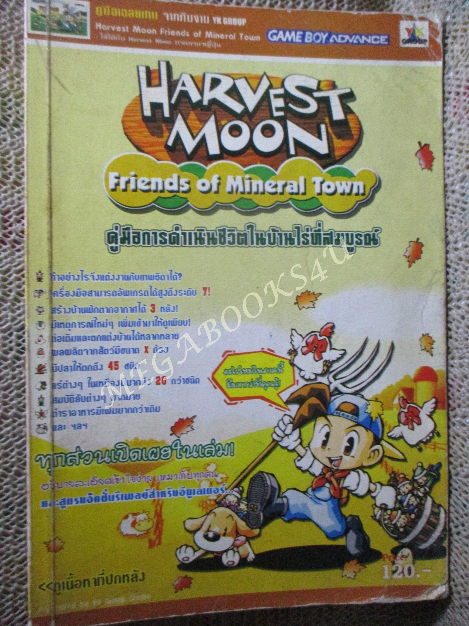 คู่มือเกมส์ HARVEST MOON friends of mineral town สภาพปานกลาง ขอบปกช้ำมีรอยพับ เปิดได้ตามปกติ