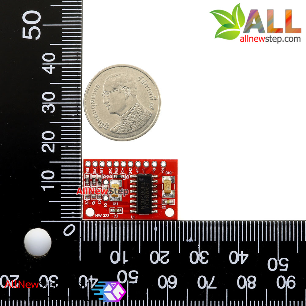 2.5-5v 2x3w ขยายเสียงขนาดเล็ก PAM8403 module red pcb