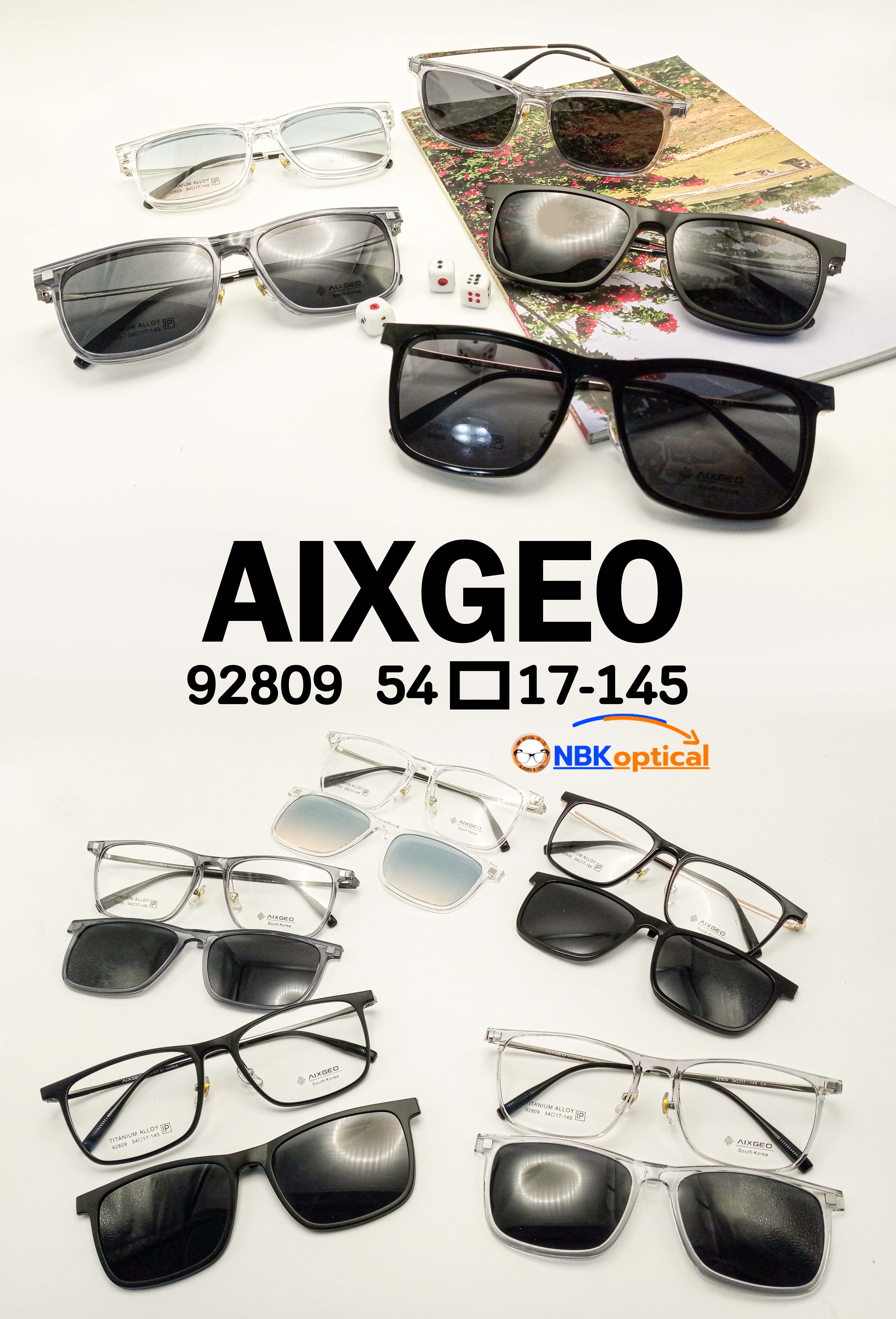 กรอบแว่นตา AIXGEO รุ่น คลิปออนกันแดด