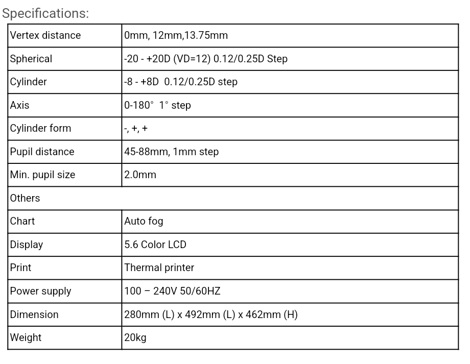 เครื่องวัดสายตา FA-6000A