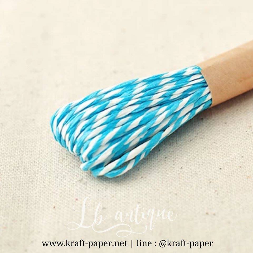 [ขาวฟ้า] เชือกระดาษ เชือกกระดาษเกลียว เชือกกระดาษสี