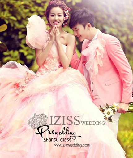 ***พร้อมส่งทั้งเซ็ท***ชุดคู่ถ่ายพรีเวดดิ้ง (prewedding dress) & ชุดแต่งงานแฟนซี (Fancy wedding dress)ชายหญิง "ธีมสีชมพูโอโรส"