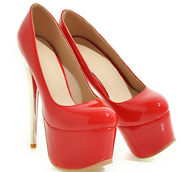 รองเท้าส้นสูง ไซต์ 34-43 สีแดง/น้ำเงิน/แดงเลือดหมู