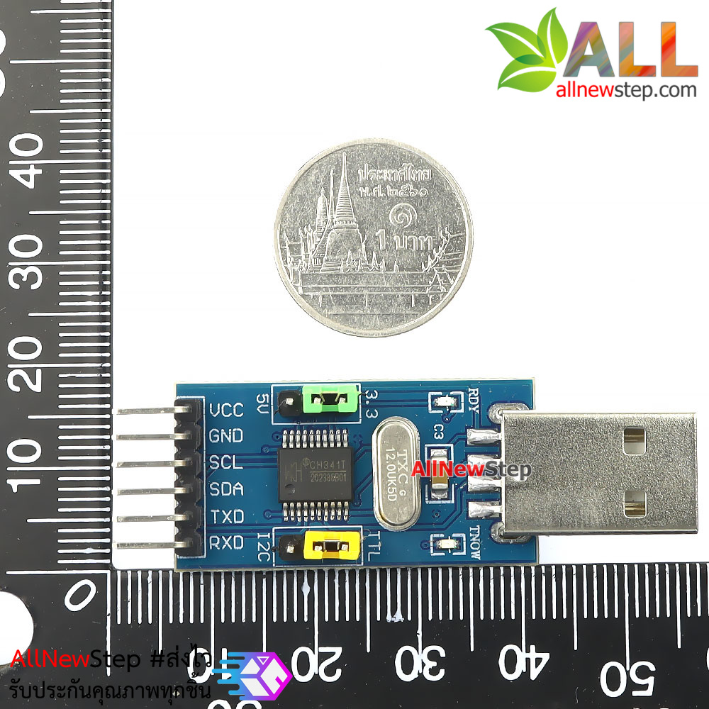 CH341T USB to TTL/I2C/UART โมดูลแปลงสัญญาณ USB เป็น TTL IIC Uart ชิฟ CH341T
