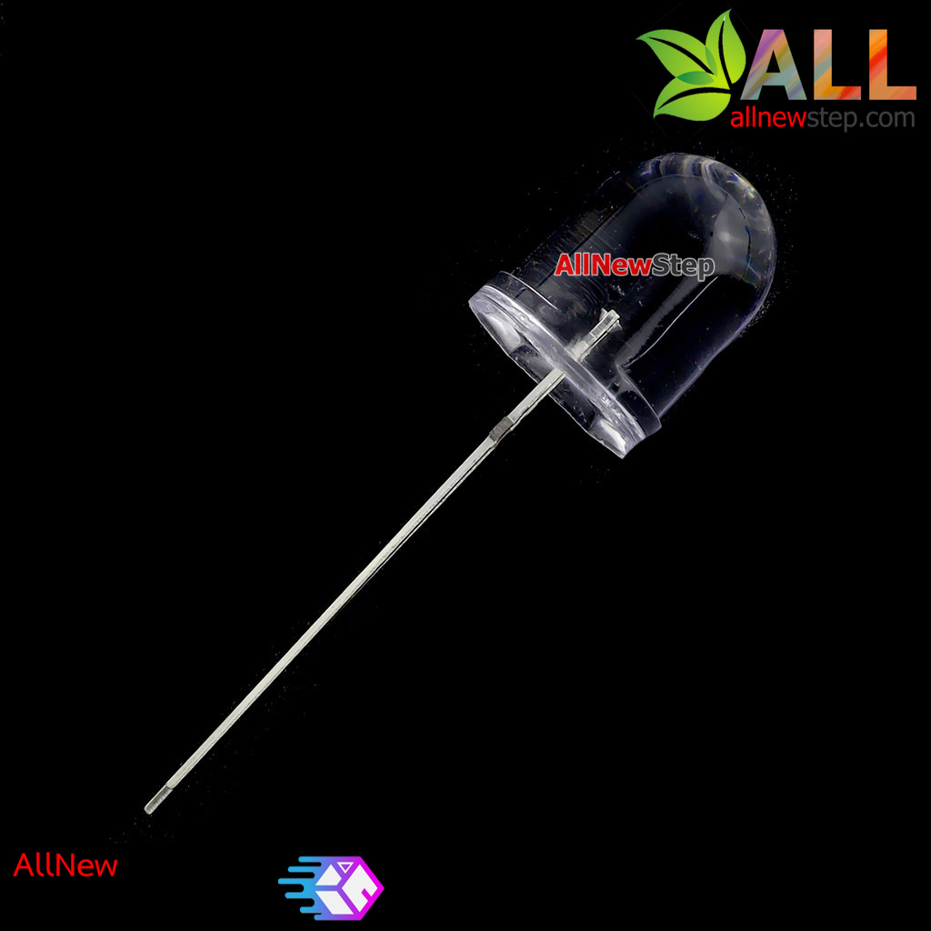 หลอดไฟ LED 10mm แบบใส สีแดง