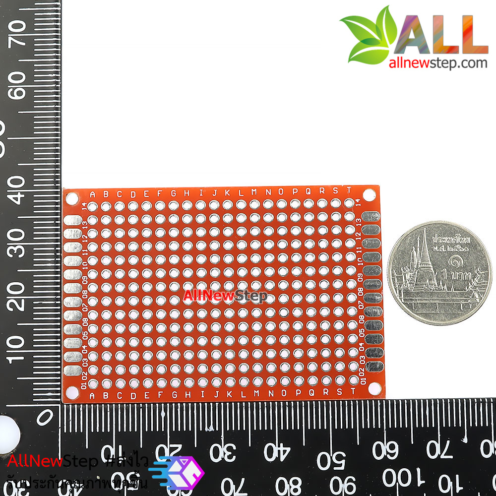 แผ่นปริ้น pcb 4x6 สีแดง 2 ด้าน