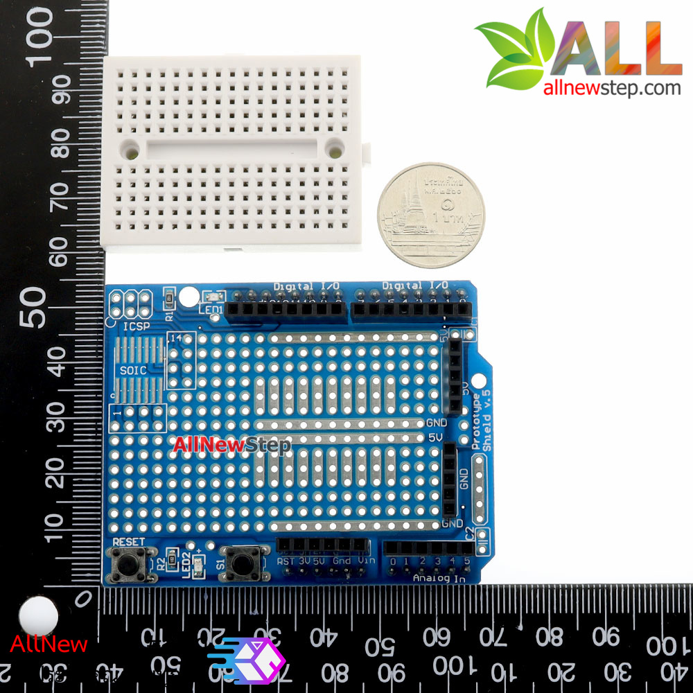 Uno ProtoShield Mini Breadboard PCB Prototype Uno Shield PCB UNO for Arduino พร้อม Mini Breadboard