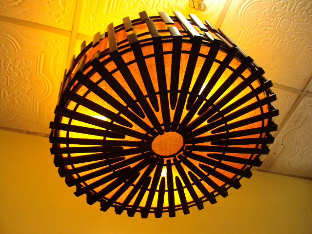 โคมไฟไม้ไผ่แบบแขวนเพดาน Bamboo Ceiling Lam