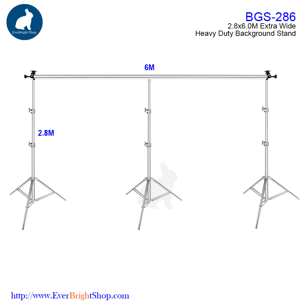 BGS-286R 2.8x6M Heavy Duty Extra Wide Stainless Photo Background Stand