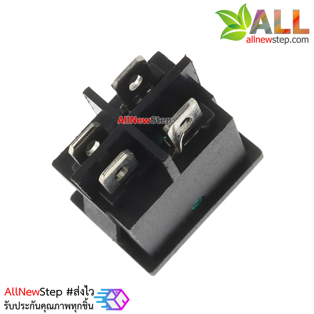 สวิตช์เปิดปิด 220V 6A Rocker switch KCD1 พร้อมไฟ LED สีเขียว