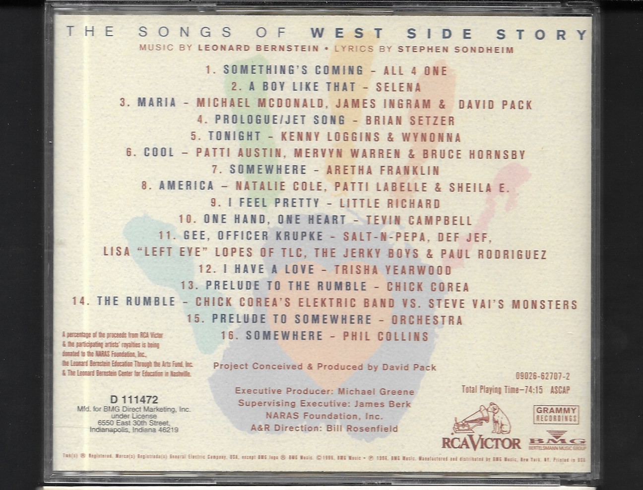 Used CD,The Songs Of West Side Story (C)(Various Artists)(1996)(USA)