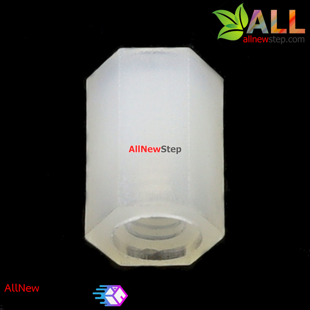 เสาน็อตไนลอน NUT Nylon M2 ขนาด 6mm สีขาว จำนวน 1 ชิ้น