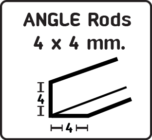 ABS Angle Rods 4x4 mm. (3Pcs./Pack)