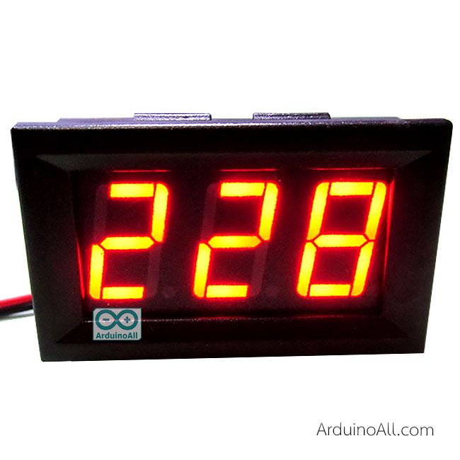 ดิจิตอลโวลต์มิเตอร์ LED 0.56 นิ้ว สีแดง AC220V 70-380VAC