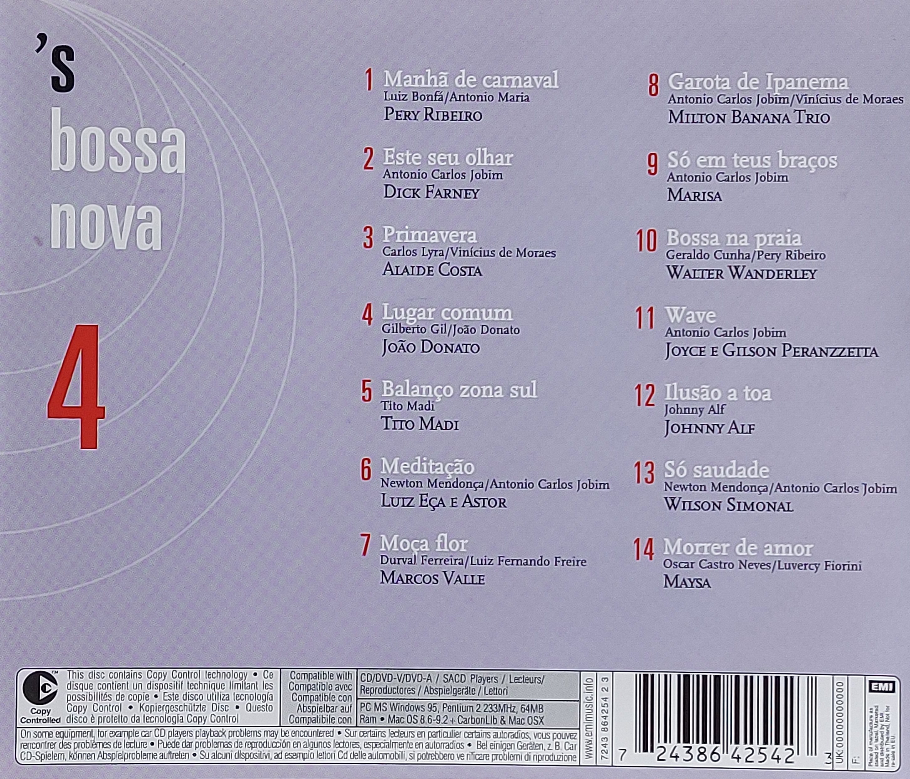 Used CD,Bossa nova 4 (A+)(Various Artists)(2004)(Thai)