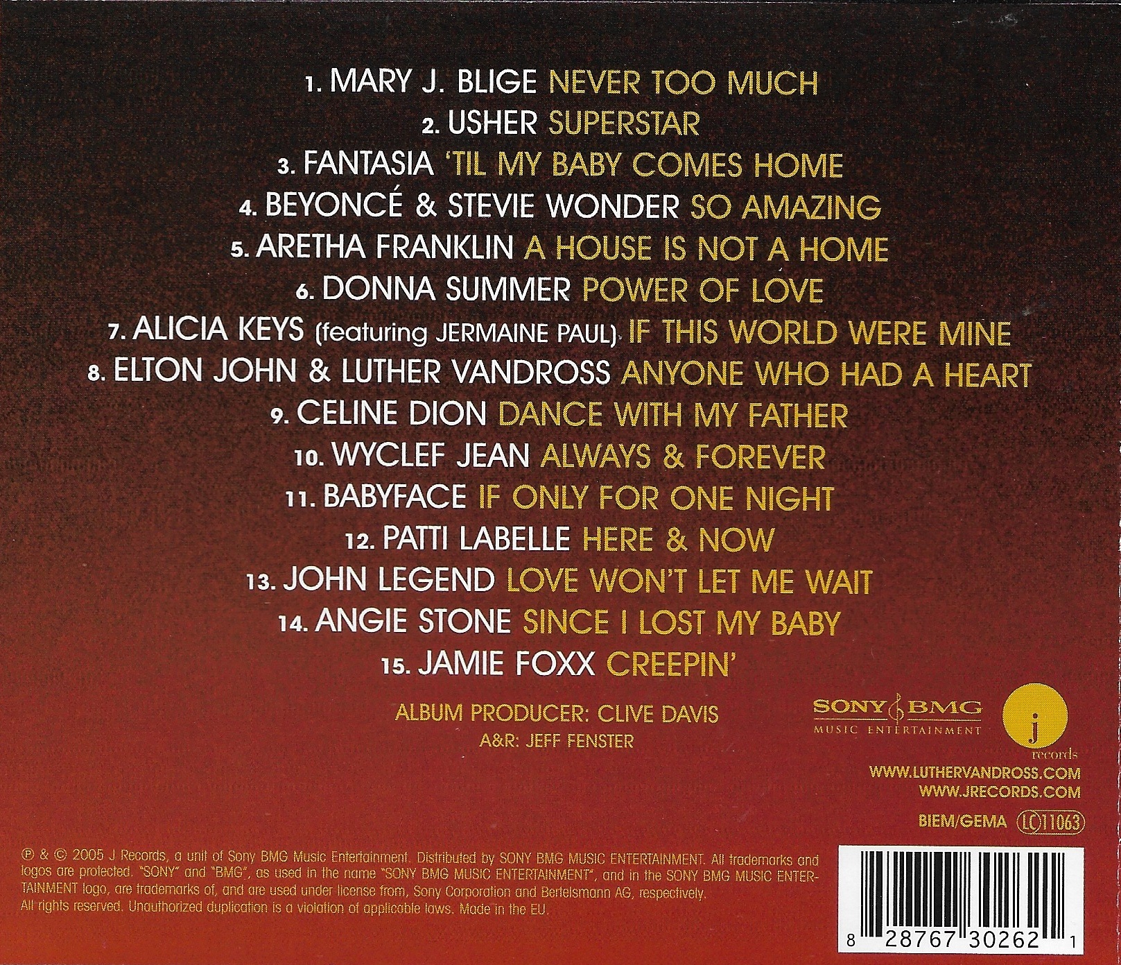 CD,Luther Vandross - So Amazing An All-Star Tribute To Luther Vandross(2005)(EU)