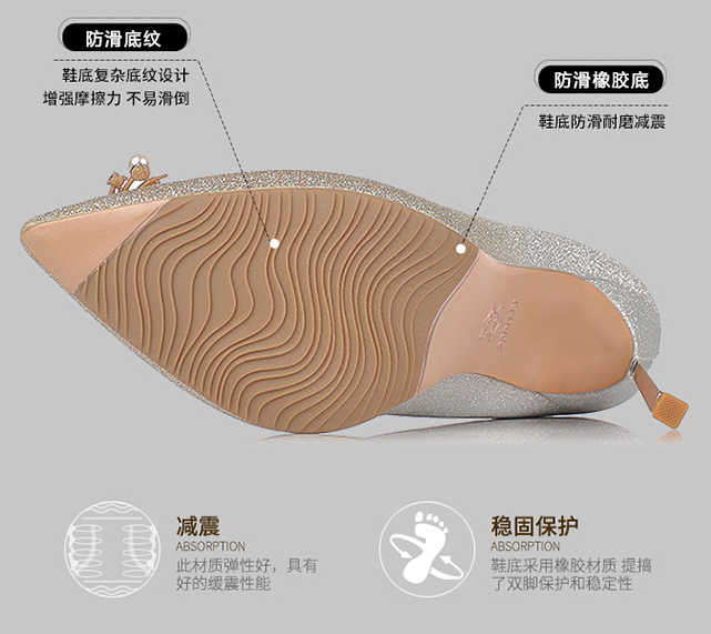 รองเท้าคัทชูงานกริตเตอร์ทูโทน ไซต์ 34-43 สีชมพู/ทอง/เงิน