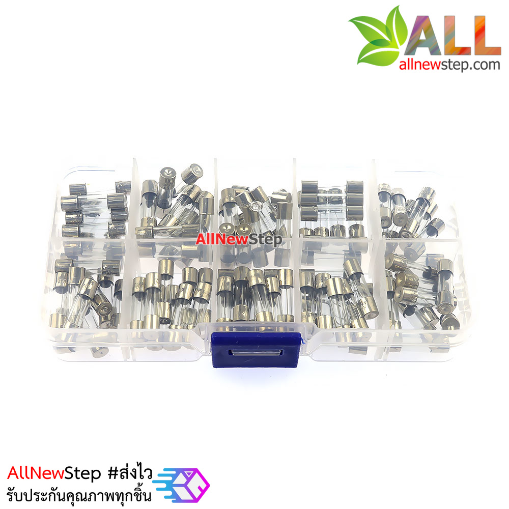 ฟิวส์กล่อง 10 ค่า 0.25A-20A อย่างละ 10 ชิ้น ขนาด 5x20MM 250V รวม 100 ชิ้น