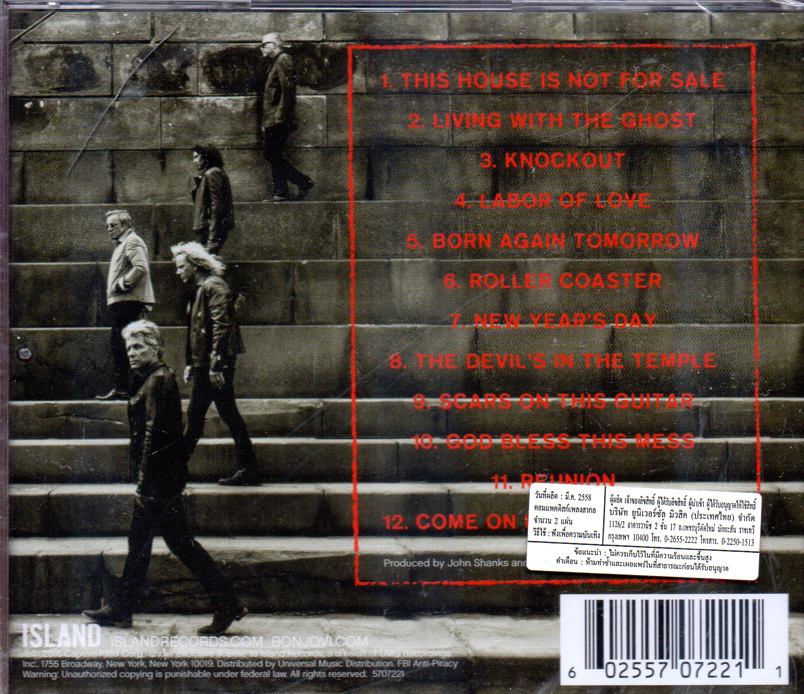 CD,Bon Jovi - This House Is Not For Sale (2016)(ThaI)