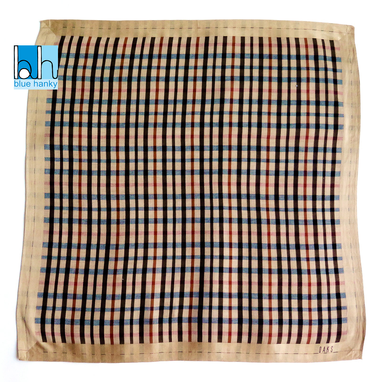 #178 19" DAKS ผ้าเช็ดหน้ามือ2 สภาพดี ผ้าเช็ดหน้าผืนใหญ่