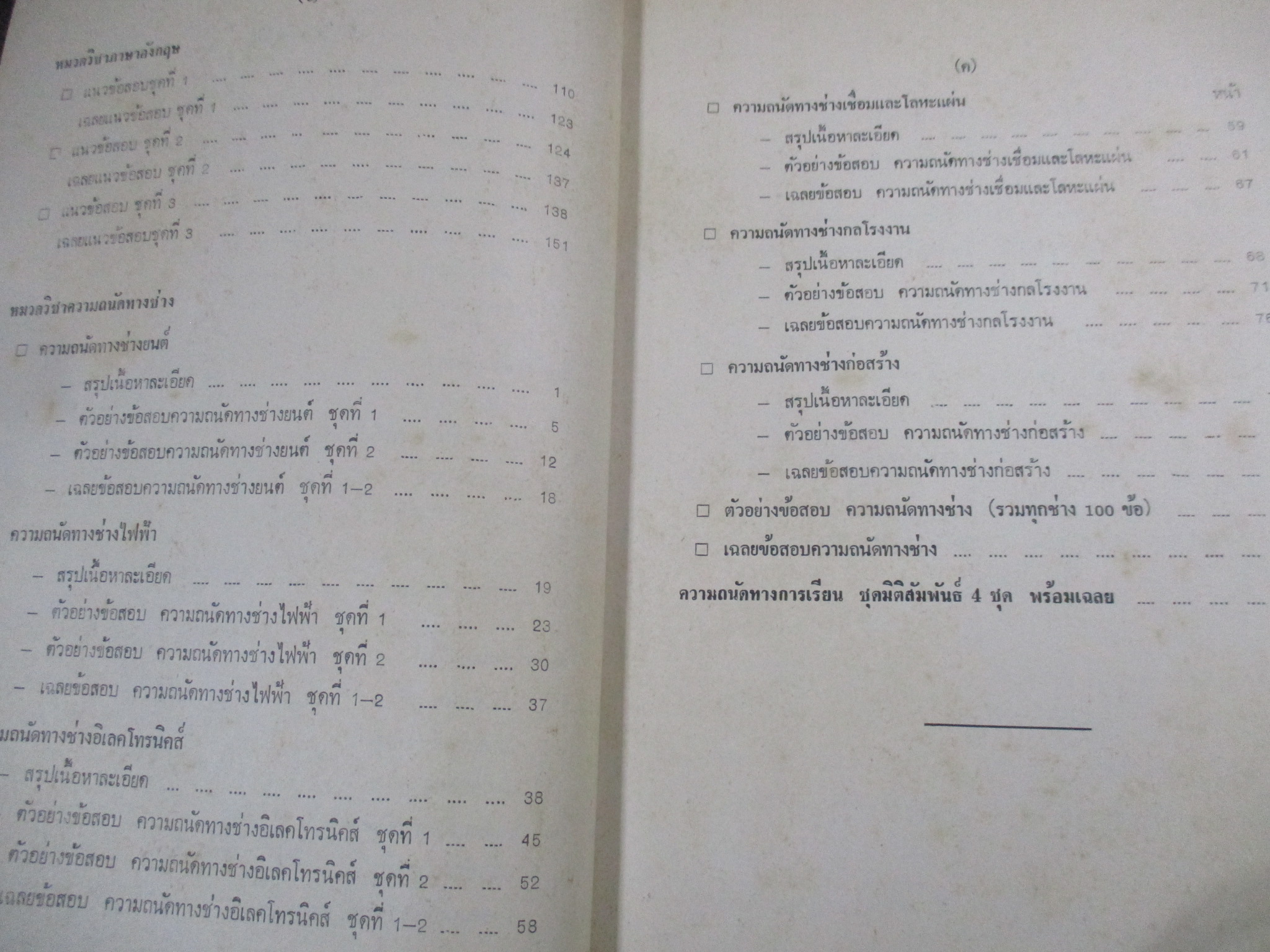 คู่มือสอบเข้า ช่างกล-เทคนิค /ดร.ชอบ อินทรมณี / มีขีดเขียน ทำข้อสอบแล้ว /มีกระดาษเหลื่อมออก มาบริเวณกลางเล่มตามรูป