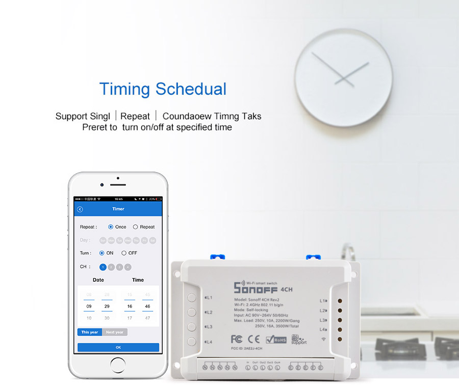 Sonoff 4CH R2 WiFi Switch Smart Plug For Smart Home ITEAD STUDIO