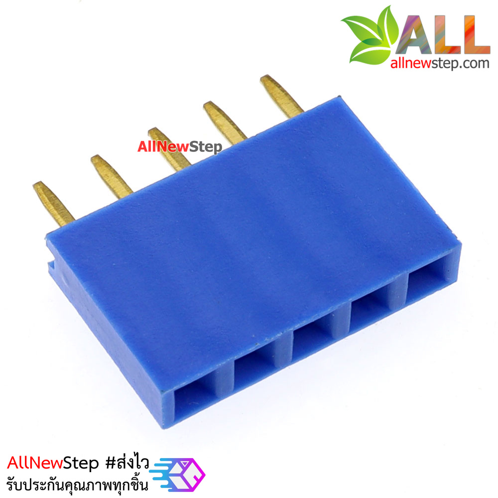 Pin header Female Header Single Row 2.54mm 5p Pin1x5 สีน้ำเงิน