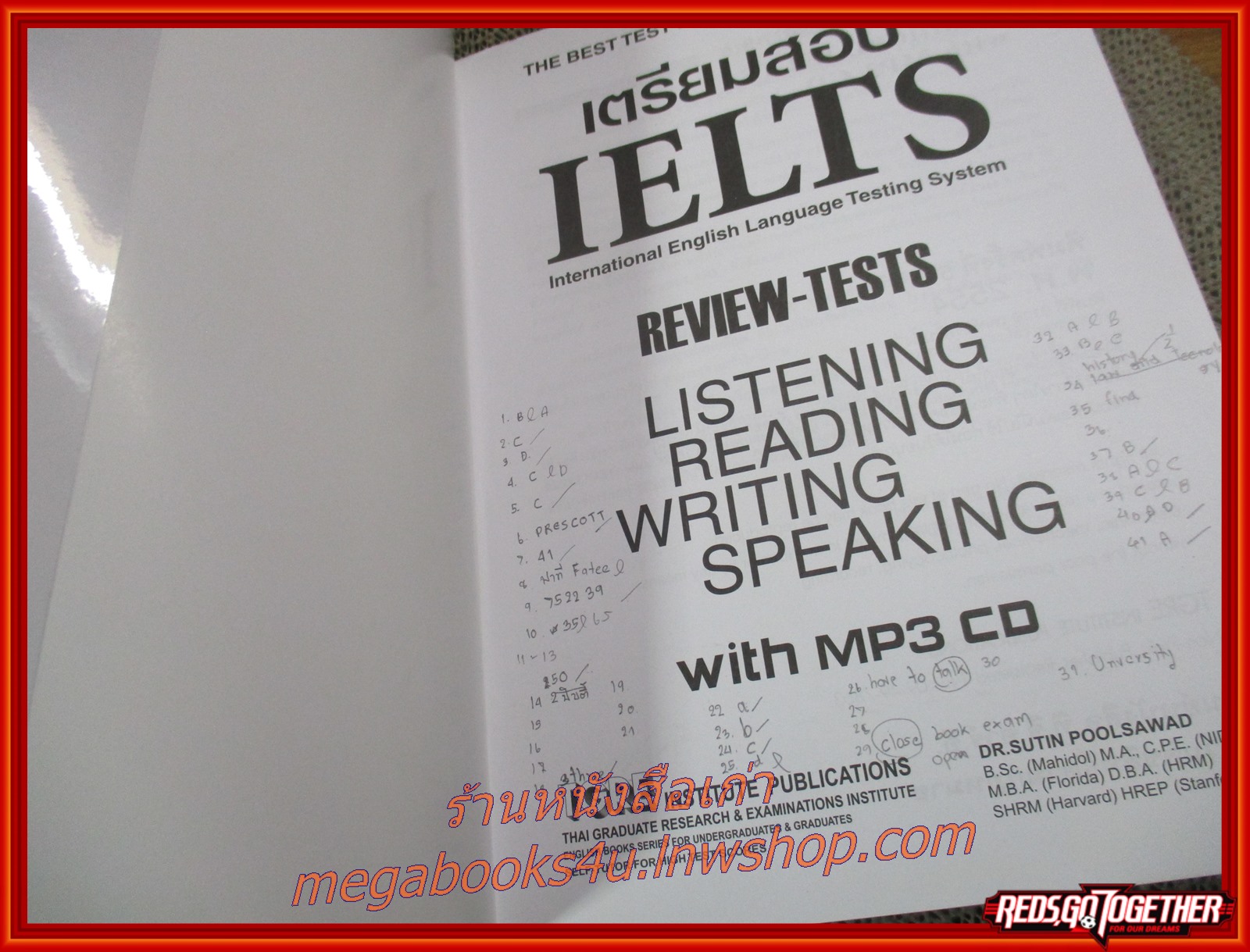 หนังสือเตรียมสอบ IELTS + Audio CD / TGRE INSTITUTE PUBLICATIONS / มีรอยขีดเขียน บางหน้า