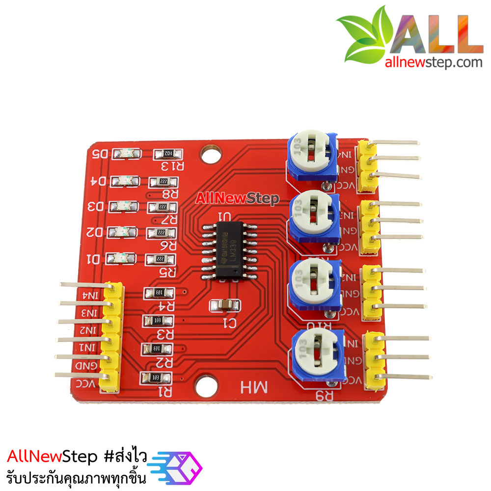 Tracking Sensor 4 Channal for Smart Car เซนเซอร์ตรวจจับเส้น ขาว ดำ 4 จุดแยกอิสระ สำหรับ Smart Car