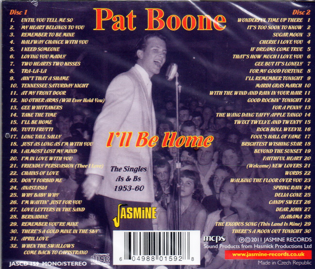 CD,Pat Boone - I'll Be Home - The Singles As & Bs 1953 -1960 (2CD)(Czech)(Hi-End Audio)