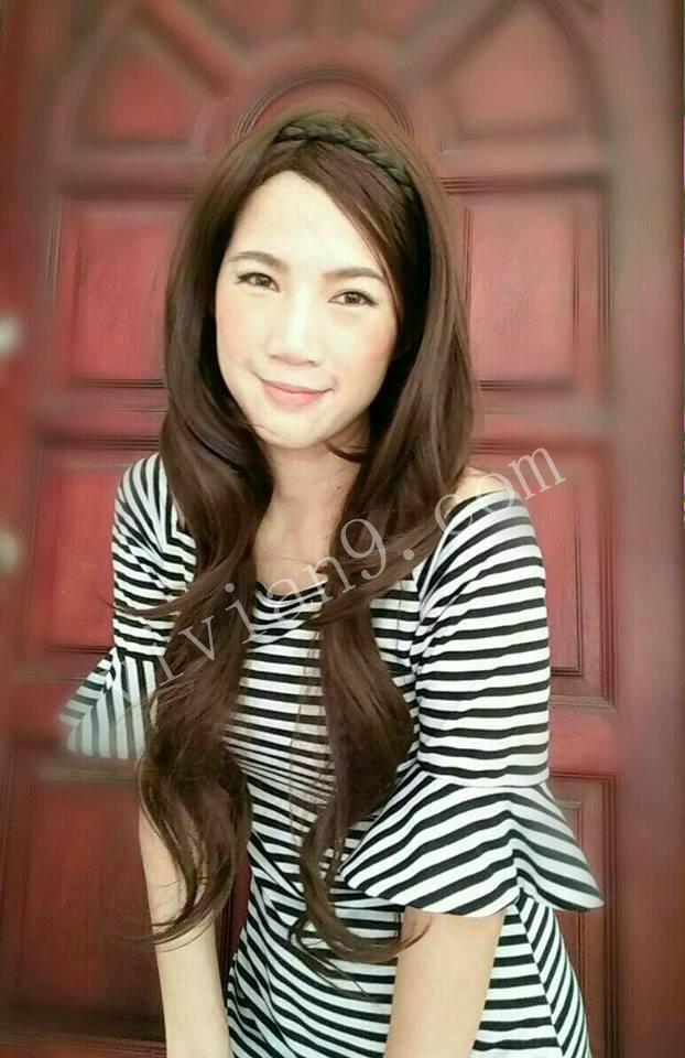 C1089 วิกผมยาวลอนคลาย เเสกกลาง
