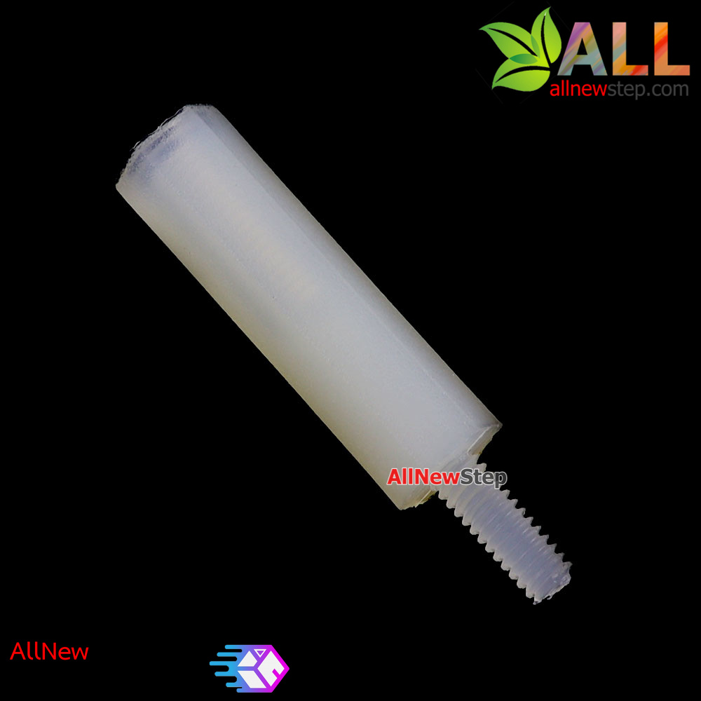 น็อตไนลอน NUT Nylon M2 ขนาด 15+5mm สีขาว จำนวน 1 ชิ้น