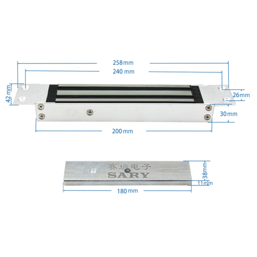 กลอนแม่เหล็กไฟฟ้า กลอนไฟฟ้า Magnetic Lock 280 kg 12V