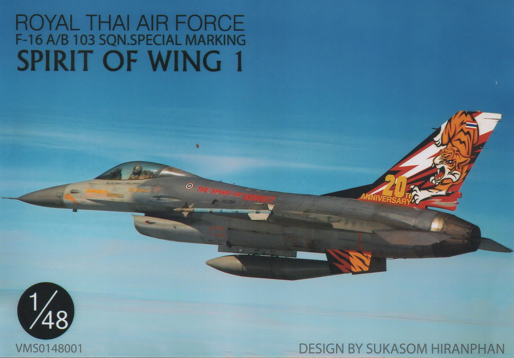 DECAL 1/48 ROYAL THAI AIR FORCE F-16 A/B 103 SQN SPECIAL MARKING SPRIT OF WING 1