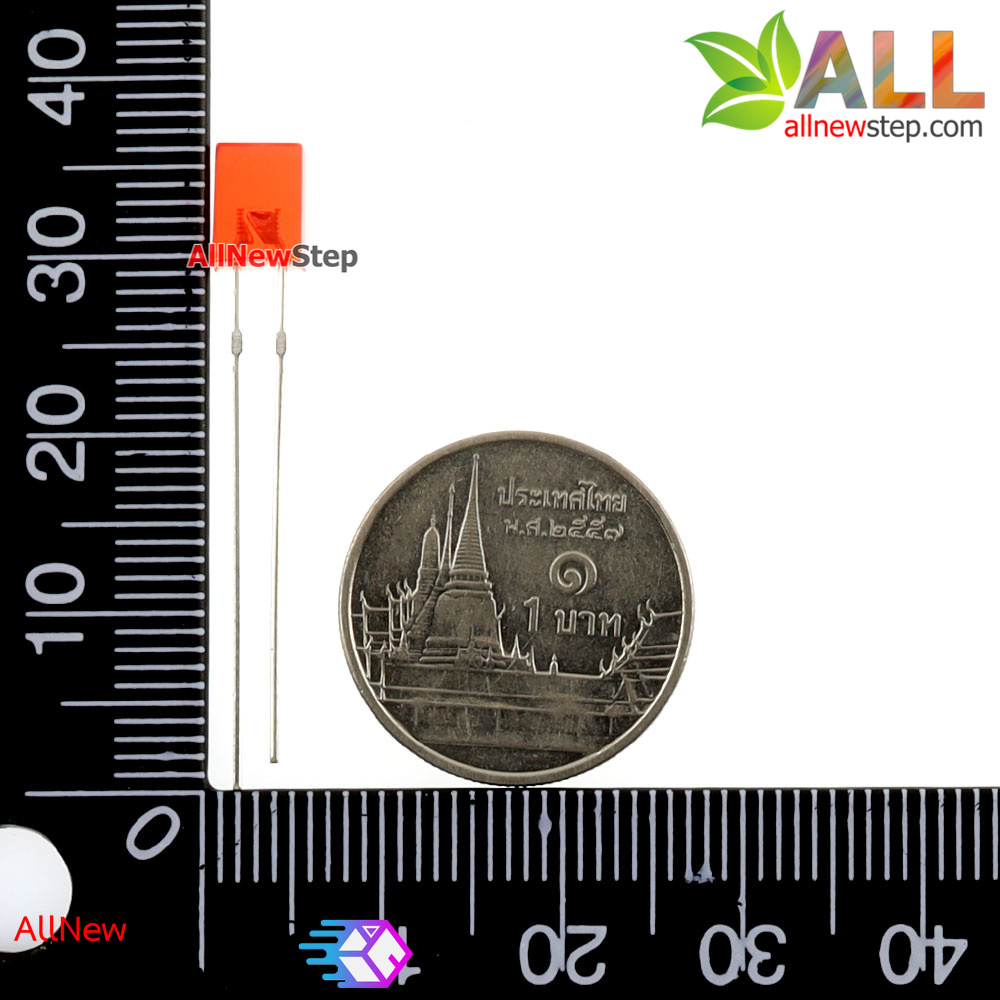 LED แบบเหลี่ยม LED เหลี่ยม สีแดง จำนวน 5 ชิ้น