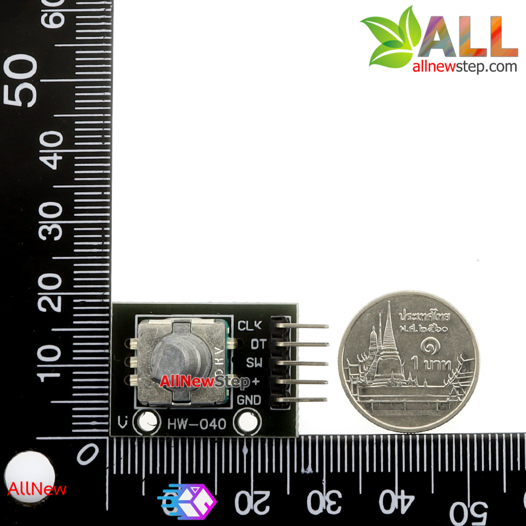 โมดูล Rotary หมุนรับค่า 360 องศาพร้อมสวิตช์ปุ่มกด Digital Rotary Encoder with Switch