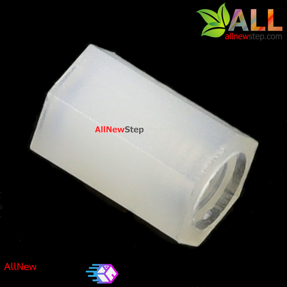 เสาน็อตไนลอน NUT Nylon M2 ขนาด 6mm สีขาว จำนวน 1 ชิ้น