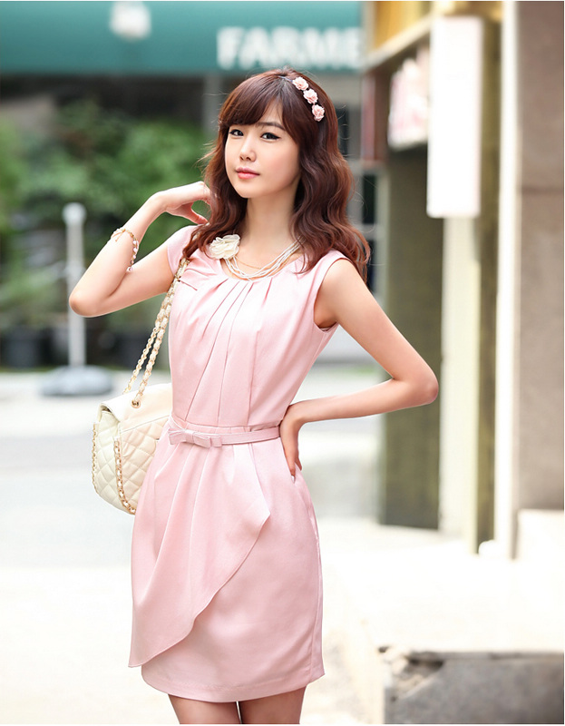 **หมดค่ะ** เดรสชีฟองสีชมพูอ่อน