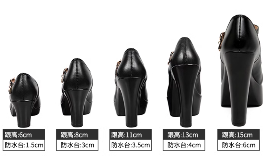 รองเท้าคัทชูส้นใหญ่ ไซส์ 34-43 สีเงิน/ทอง/ดำ/แดง/ขาว