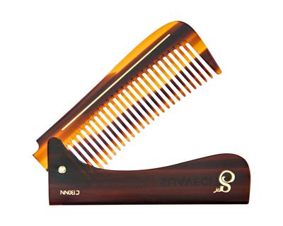 หวีพับ Suavecito Deluxe Folding Handle Comb - 8" (AMBER)
