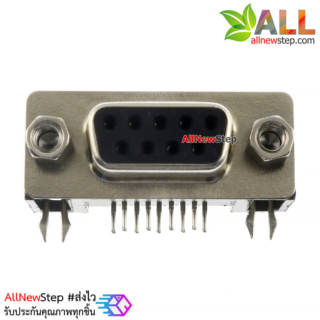 Black DR9 female DR9 hole curved needle welding type DB9 curved needle serial female