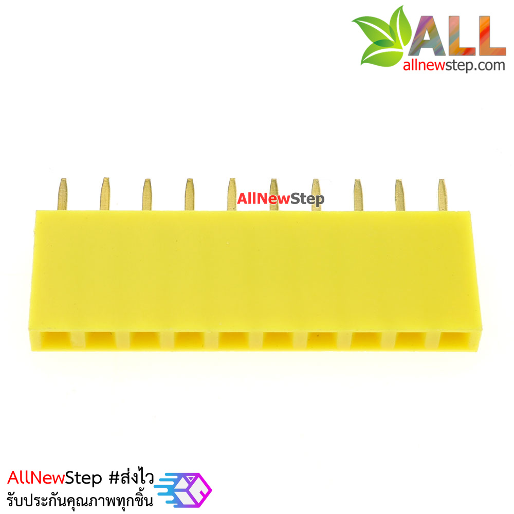 Pin header Female Header Single Row 2.54mm 10p Pin1x10 สีเหลือง