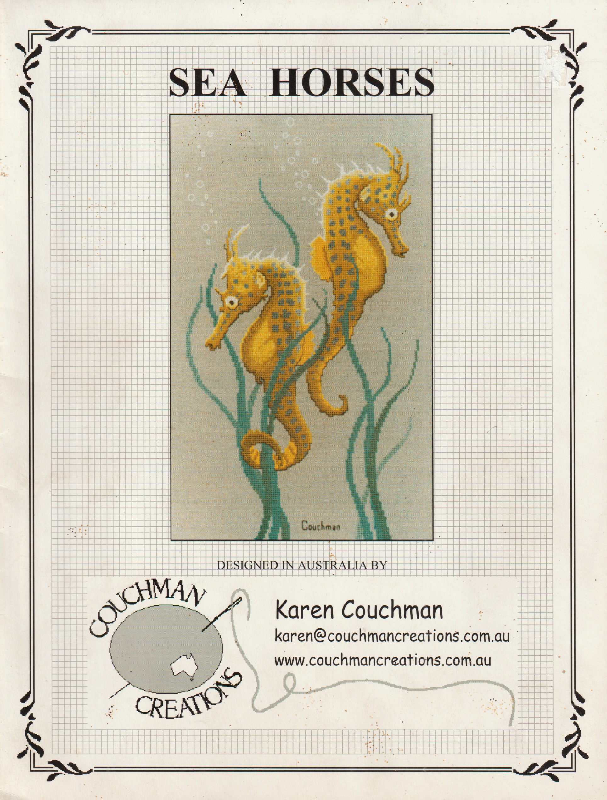 Couchman Creations ผังลาย Sea Horses (มีรอยเปื้อนที่ปก)